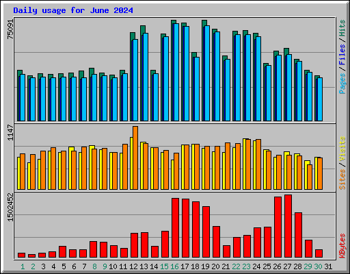 Daily usage for June 2024