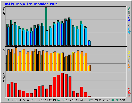 Daily usage for December 2024