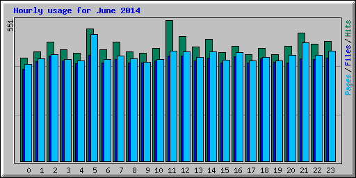 Hourly usage for June 2014