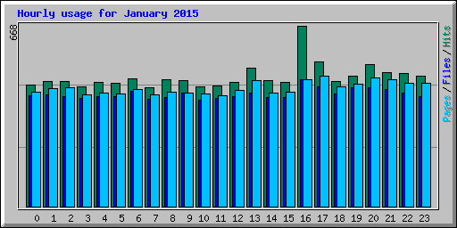 Hourly usage for January 2015