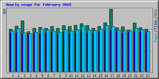 Hourly usage for February 2015