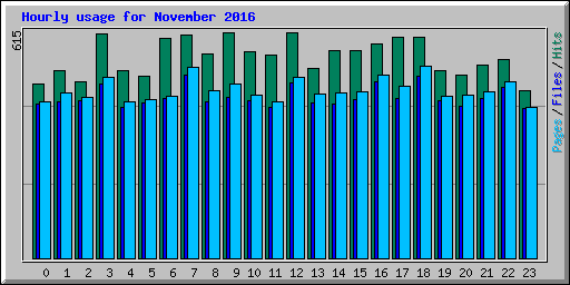 Hourly usage for November 2016