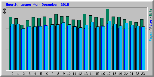 Hourly usage for December 2016