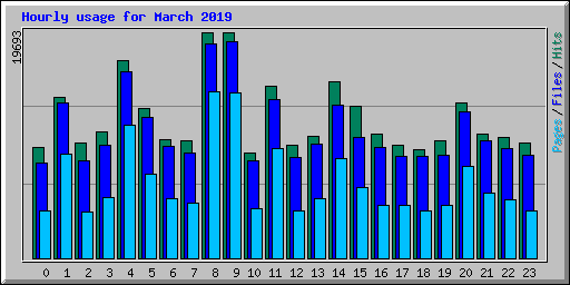 Hourly usage for March 2019