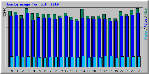 Hourly usage for July 2019