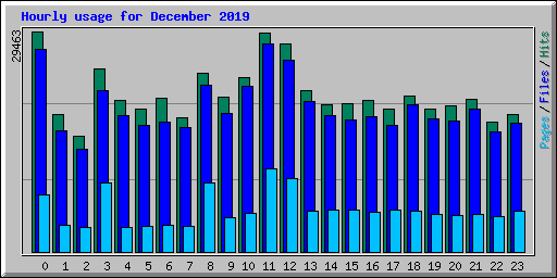 Hourly usage for December 2019