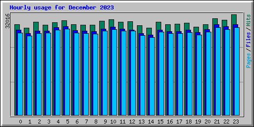 Hourly usage for December 2023