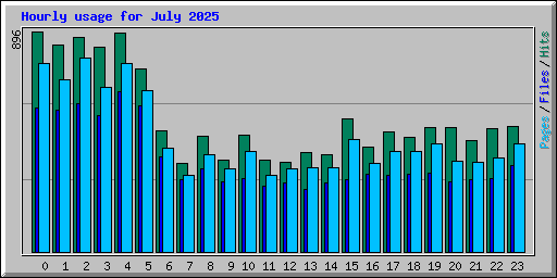 Hourly usage for July 2025